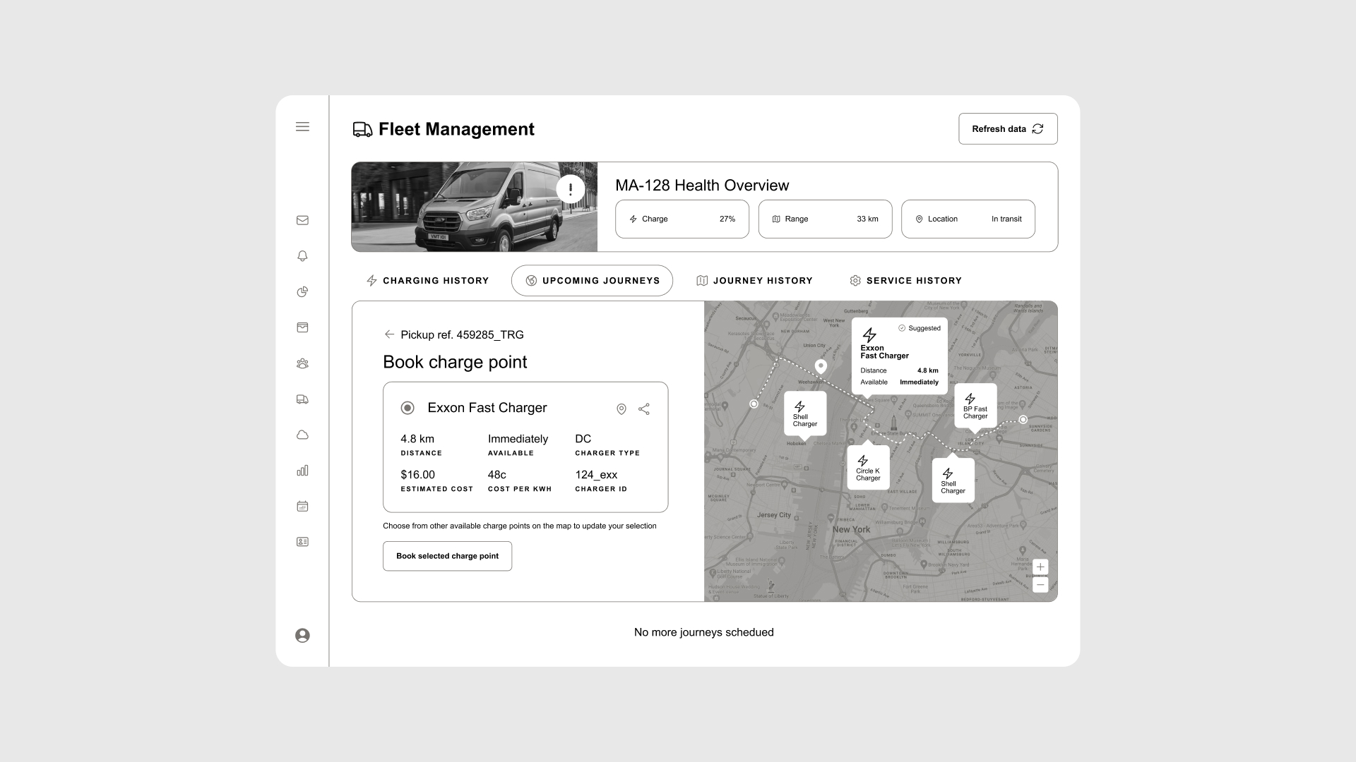 Image of an Electrical Vehicle management software concept