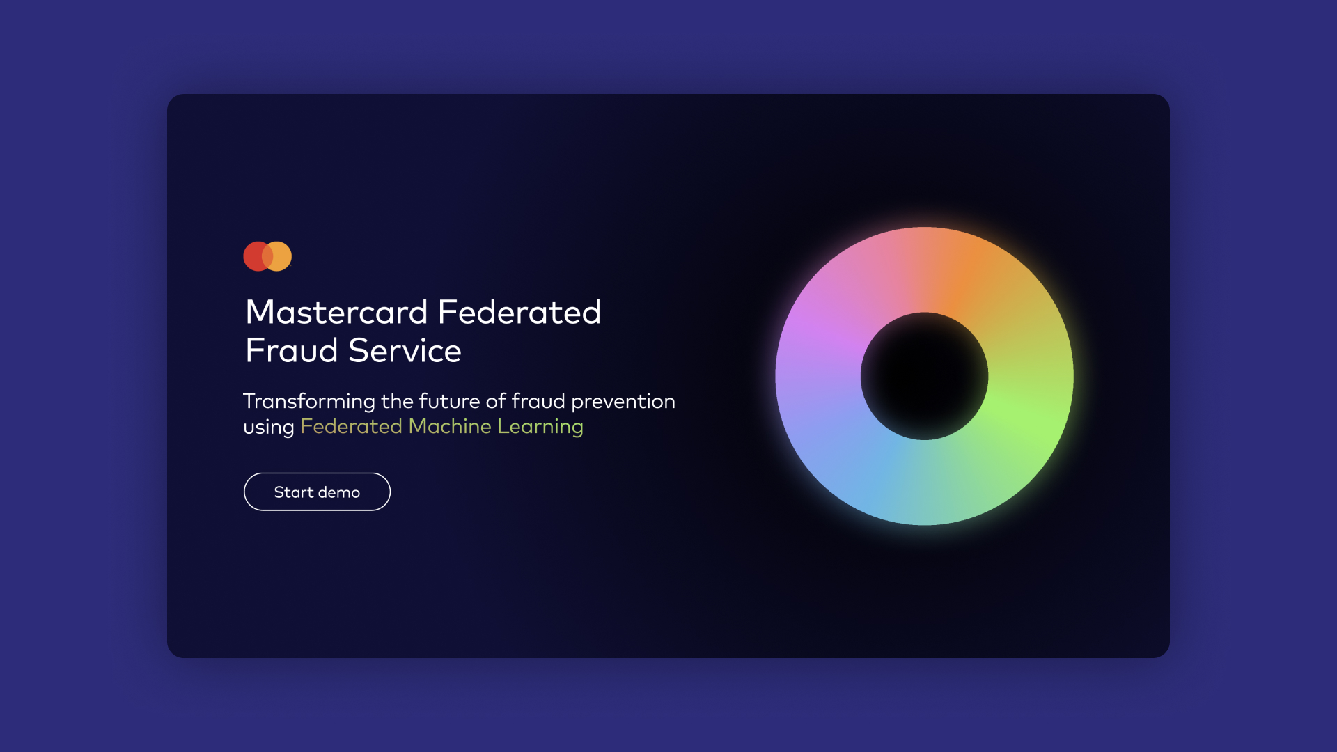 Image of a introduction screen for a federated learning demo