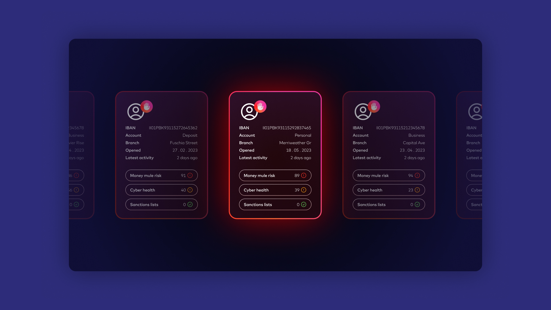 Image offraudulent account holder details