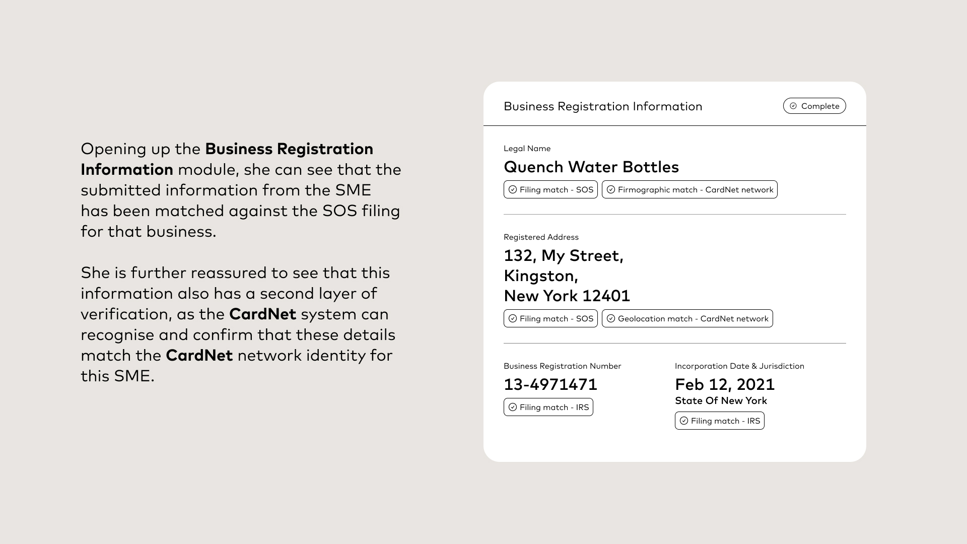 Image of low fidelity KYB software concept