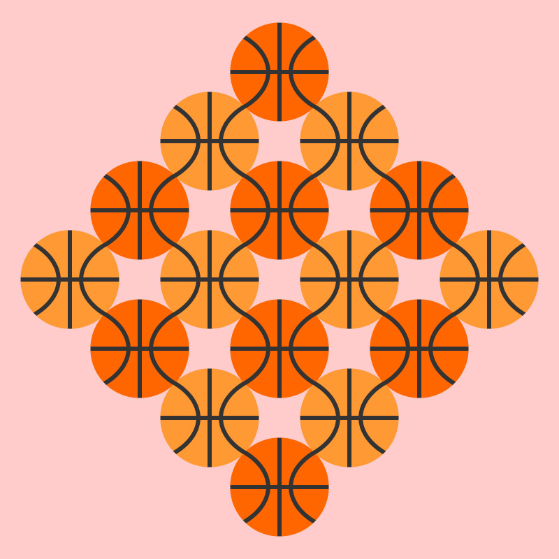 Repeat pattern basketball illustration